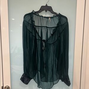 Elegant Sheer Green Blouse